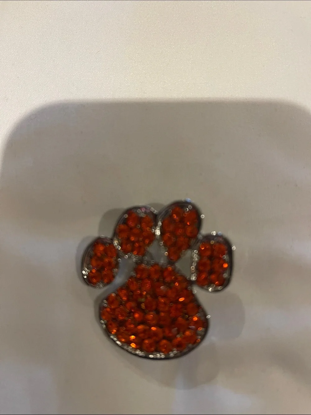 Orange Crystal Paw Pendant - Stylish Pet Charm